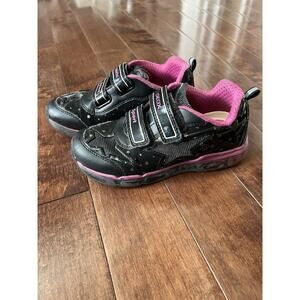 Geox Respira Girl Leather Sneakers Booties size 13 US/ 31 EU Black Pink
